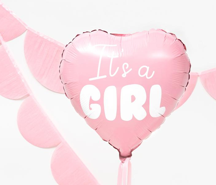 Ballong Folieballong Hjärta - It's a girl - Babyshower