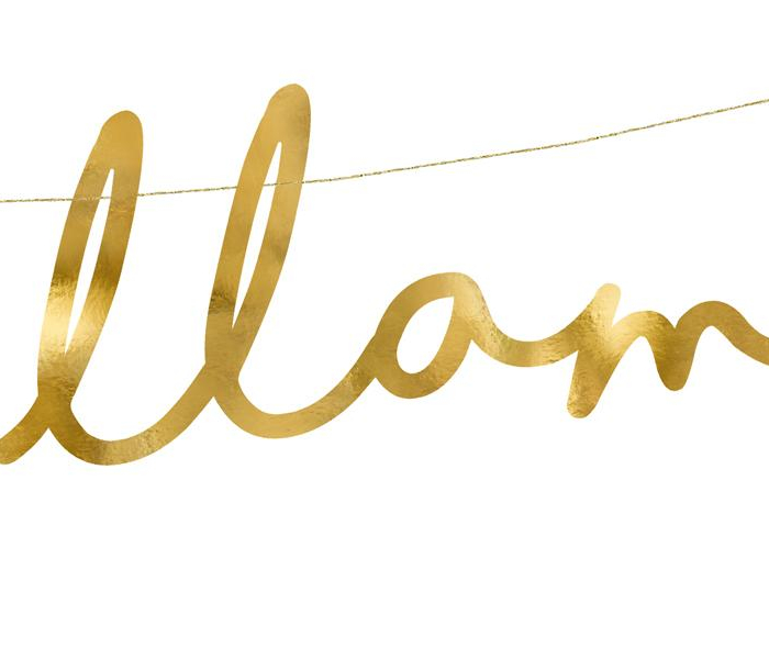 Girlang Banner Guld - Lalala Llama
