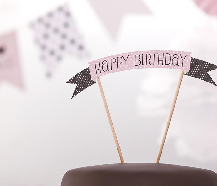 Cake Topper - Happy Birthday - Sweets