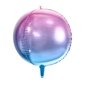 Folieballong Klot - Ombre Lila/Blå