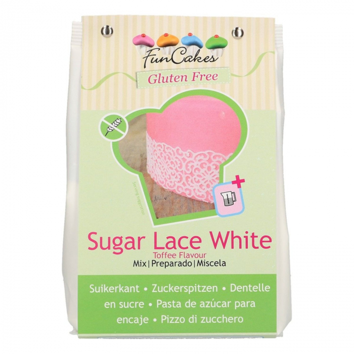 FunCakes Glutenfri Mix Sugar Lace, Vit Ätbar Spets Bakmix FC86550