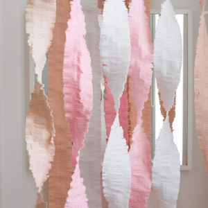 Crepe Streamers Persika, Rosa, Vita