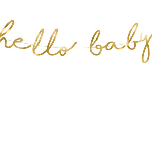 Girlang - Hello baby - Guld Banner