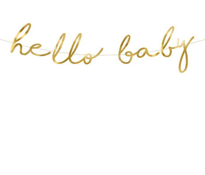 Girlang - Hello baby - Guld Banner