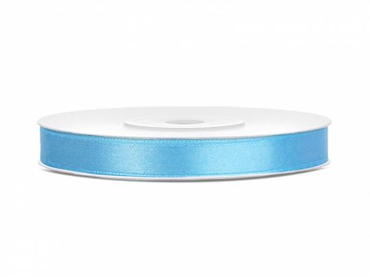 Satinband Dekorationsband Blå-Vit Randig Sky-Blue 6mm