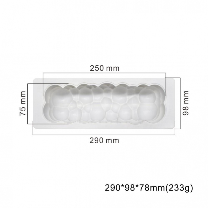 Avlång Atomic SIlikonform Mousseform Bubblig