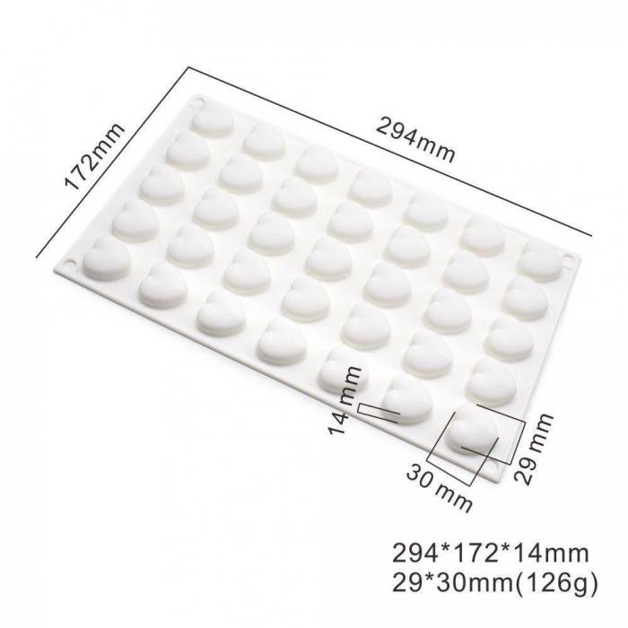 Hjärtan 35st Silikonform | Mousseform