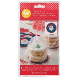 Wilton Presentpåsar hård botten Jultomten 6st, Mini Cookie Plate Kit Santa Claus