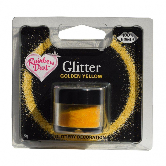 Rainbow dust - Glitter Pulverfärg Gul/Golden Yellow - 5g