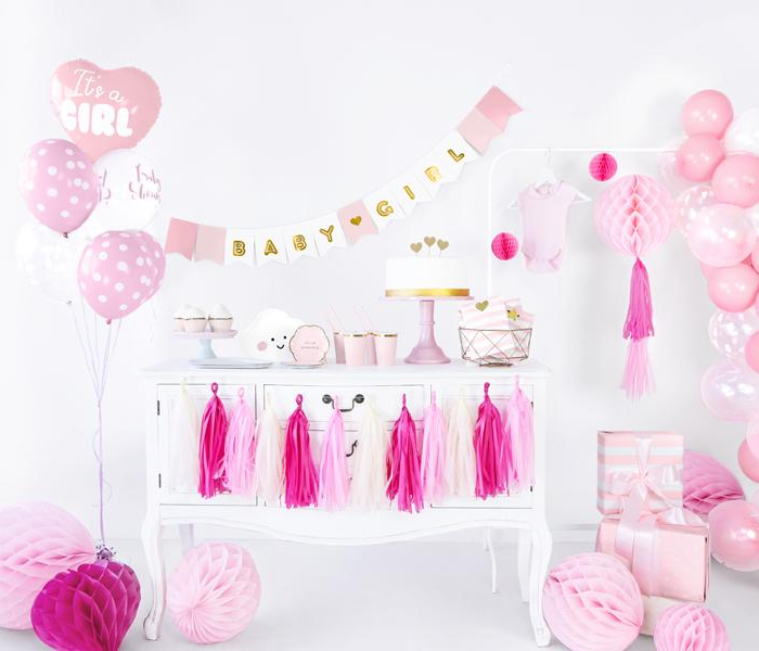 Ballong Folieballong Hjärta - It's a girl - Babyshower