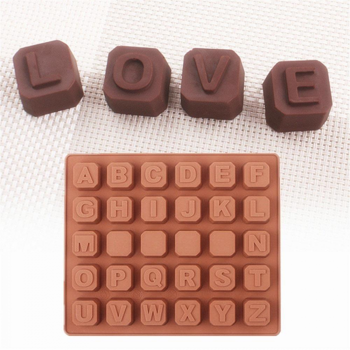 Chokladform i Silikon Bokstäver + Siffror 2-Pack Alfabetet Klossar