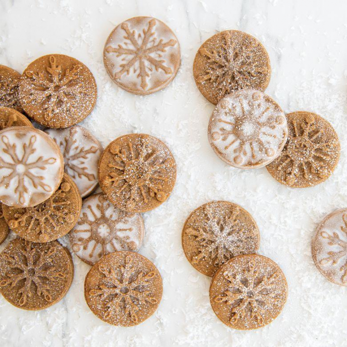 Nordic Ware - Kakstämpel Snöflingor Stål Falling Snowflake Cast Cookie Stamps