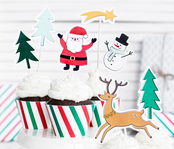 Cupcake Toppers Cake Pics Jul Merry Xmas