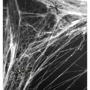 Vitt Spindelnät med Spindlar Spiderweb Halloween Dekorationer- PartyDeco