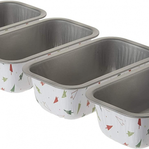 Wilton Bakform Semi-Disposable Tin Mini Pie Pan Xmas 4-Pack