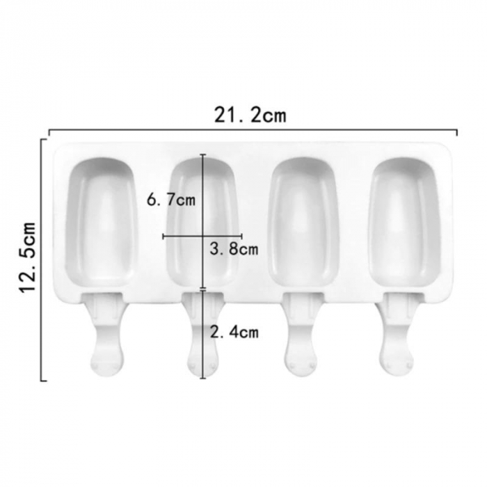 Glassform Cakesicles Silikonform + 50st Glasspinnar