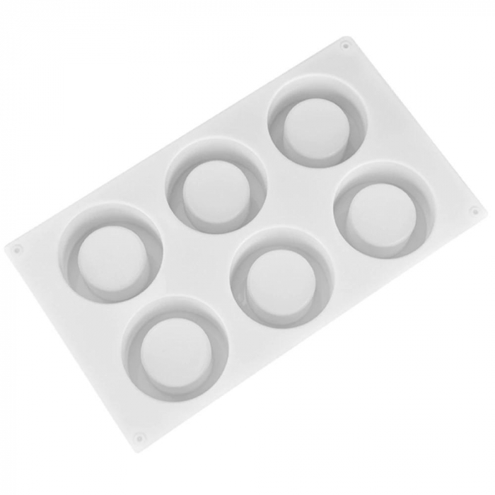 6 hål pudding mögel 3D silikon