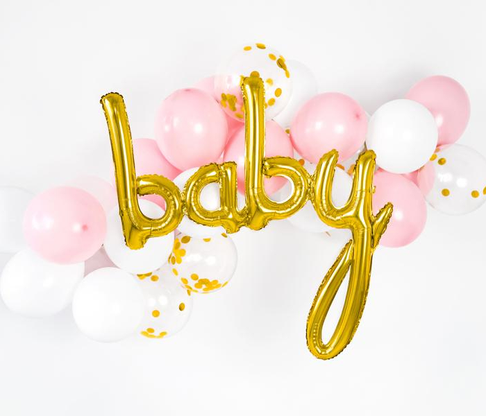 Folieballong, Baby- Guld