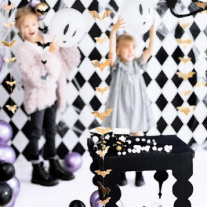 Girlang Fladdermöss, Guld Halloween- PartyDeco