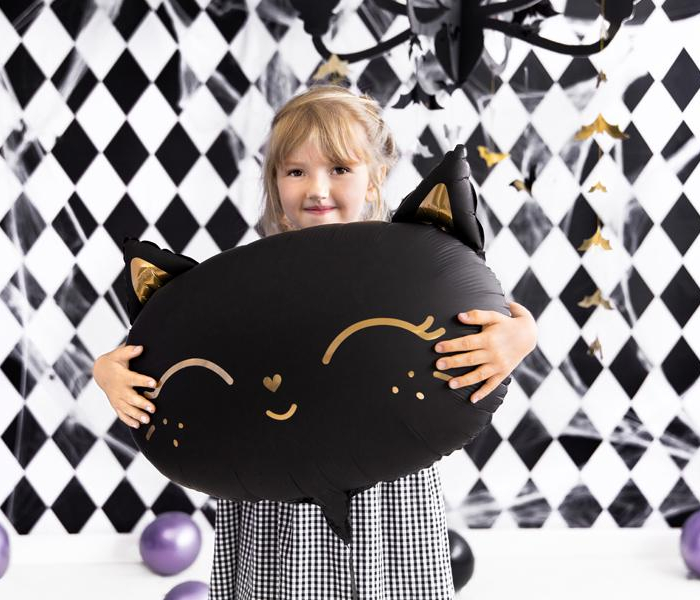 Folieballong Katt, Halloween- PartyDeco