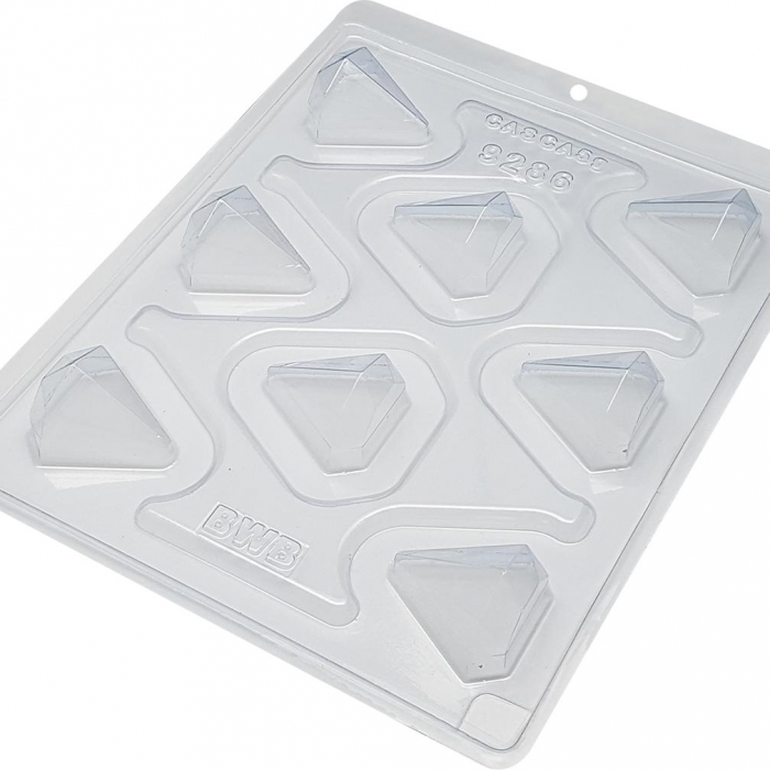 BWB 9286 - Special 3-Part Mold - Pralinform Diamant 5 g, Chokladform