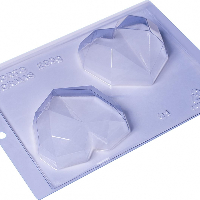 Porto Formas Special 3-Part Mold - 1 Coração Diamond 200g - Pralinform Hjärta