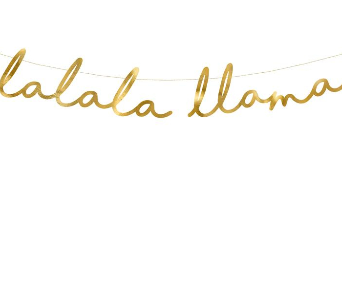 Girlang Banner Guld - Lalala Llama