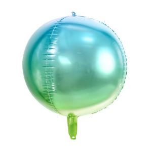 Folieballong Klot - Ombre Grön/Blå