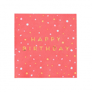 Servetter Happy Birthday Rosa 16-Pack