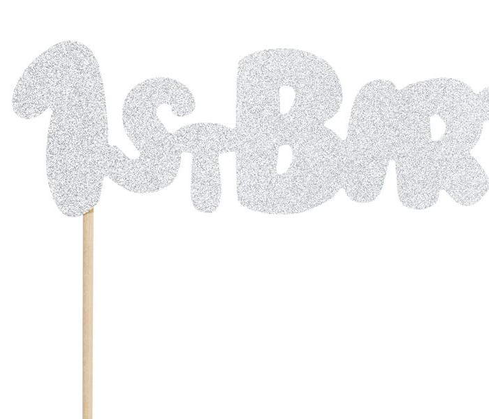 Cake Topper - 1st Birthday - Silver