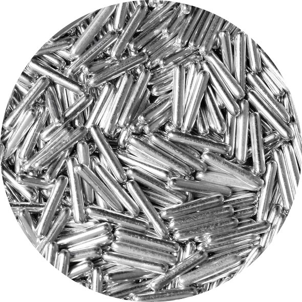 FunCakes - Metallic Silver Rods Silver Stavar 70g
