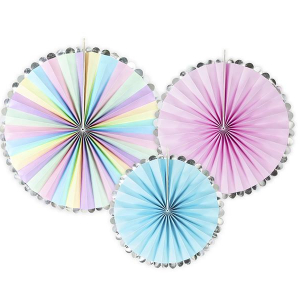 Iredescent Pin Wheels 3-Pack Unicorn Rosa Blå