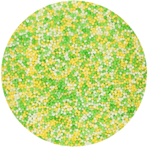 FunCakes - Nonpareils Spring/Vår Grön, gul och Vit Strössel 80g