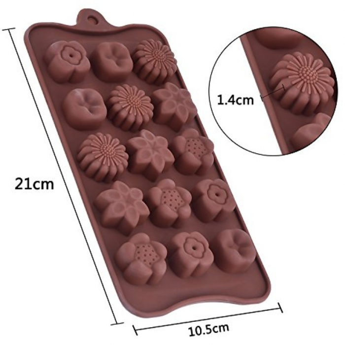Blommor Silikonform Chokladform Pralinform Form Praliner - BakeCake
