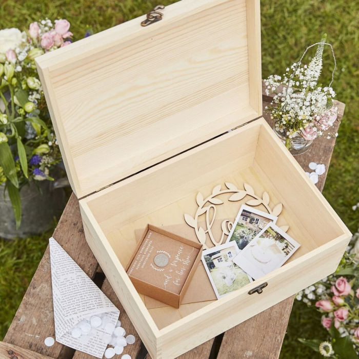 Wooden Memory Box Keepsake Trälåda Minneslåda Bröllop