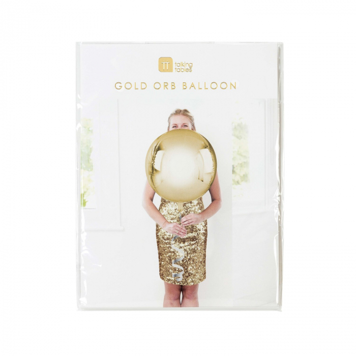 Guld Klotballong - Metallic Orb Balloon
