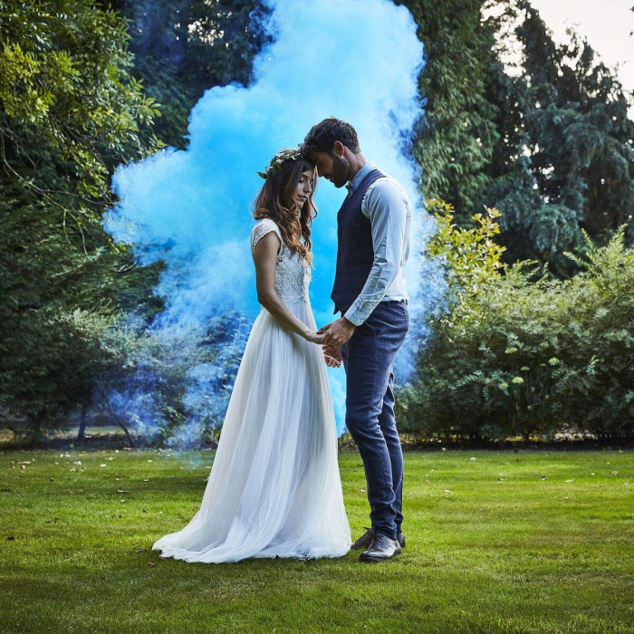 Rökbomb Blå - Blue Wedding Smoke Bomb