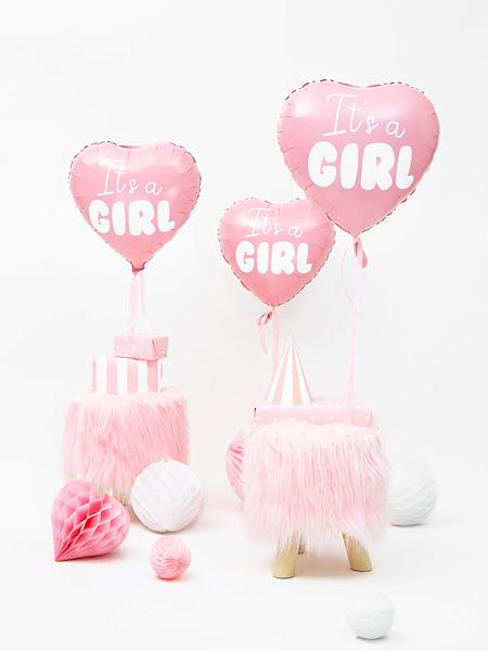 Ballong Folieballong Hjärta - It's a girl - Babyshower