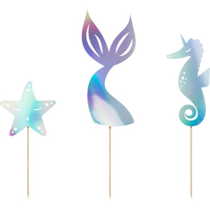 Cake Picks Iridescent Mix - Mermaid Party