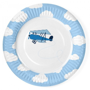 Little Plane Desserttallrikar 18cm - PartyDeco