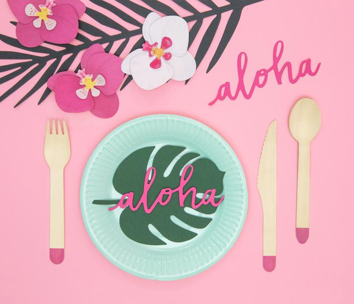 Bordsdekorationer Rosa Aloha - Tropical Festival