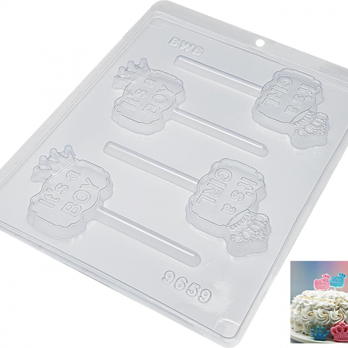 BWB Simple Mold - Pirulito It's a Boy - It's a Girl 9659 - Pralinform Babyshower