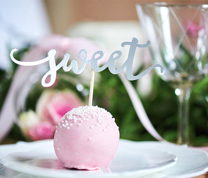 Cake Picks Toppers, Love - Sweet - Yum i Silver