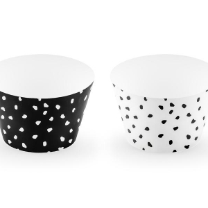 Cupcake Wrappers Dotty Prickiga Muffinsformar - Svart/Vit