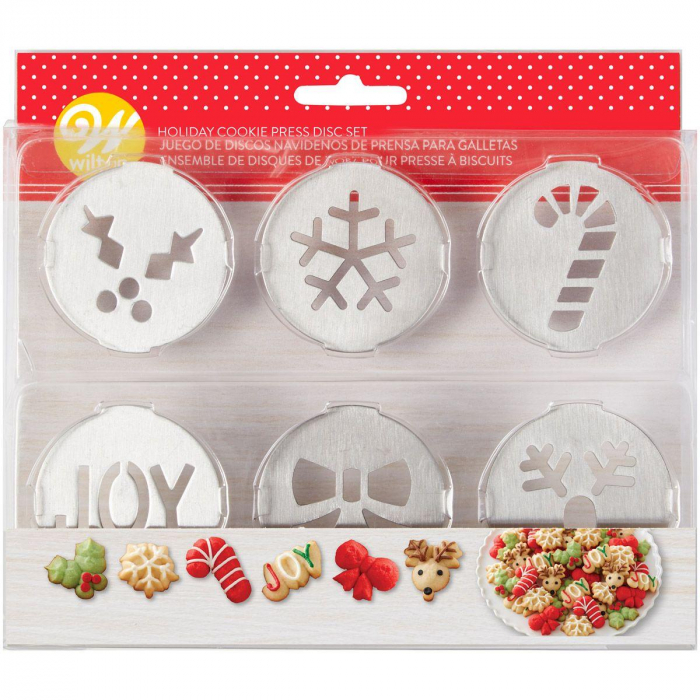 Wilton Kakpress Cookie Press Discs Christmas 6st