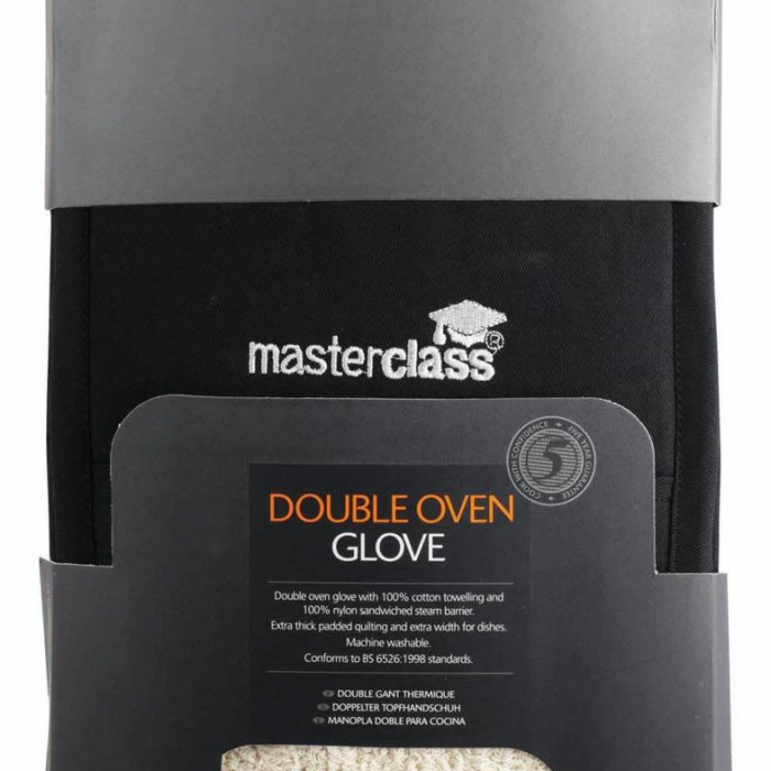 Deluxe Professional Black Double Oven Glove - MasterClass, Kitchen Craft