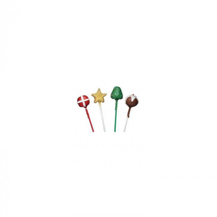 CakePop Sticks 15 cm, 60st röda, vita, gröna - KitchenCraft Klubbpinnar Pinnar