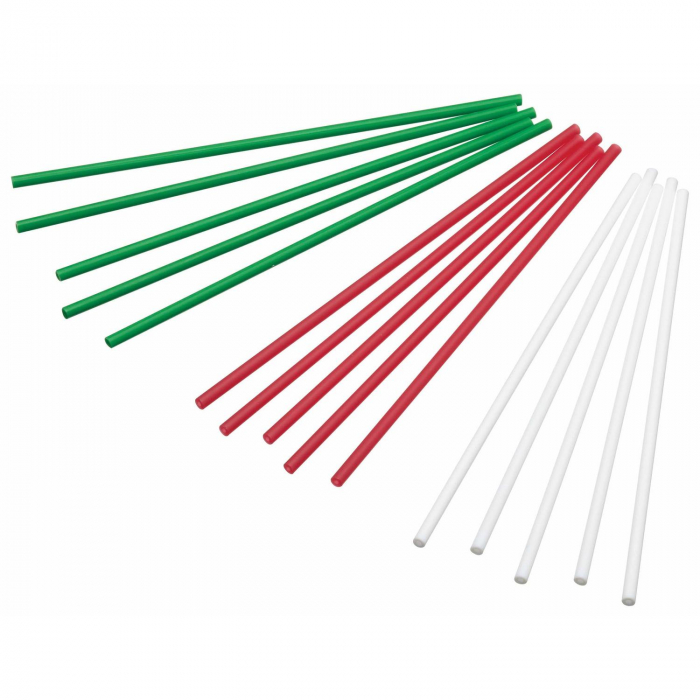 CakePop Sticks 15 cm, 60st röda, vita, gröna - KitchenCraft Klubbpinnar Pinnar