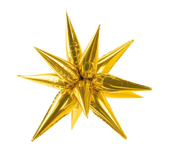 Folieballong Stjärna 3D Guld Foil balloon Star, 95cm