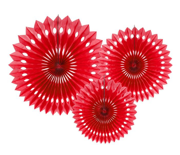 Tissue fan, red, 20-30cm